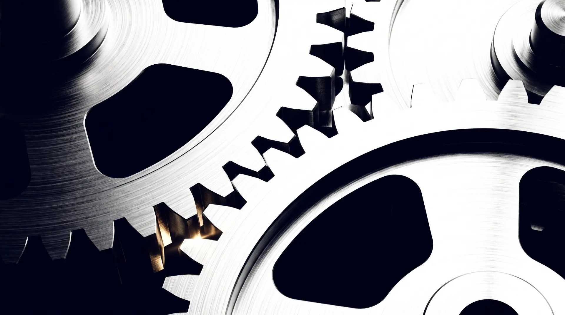 Interlocking machine gears in motion